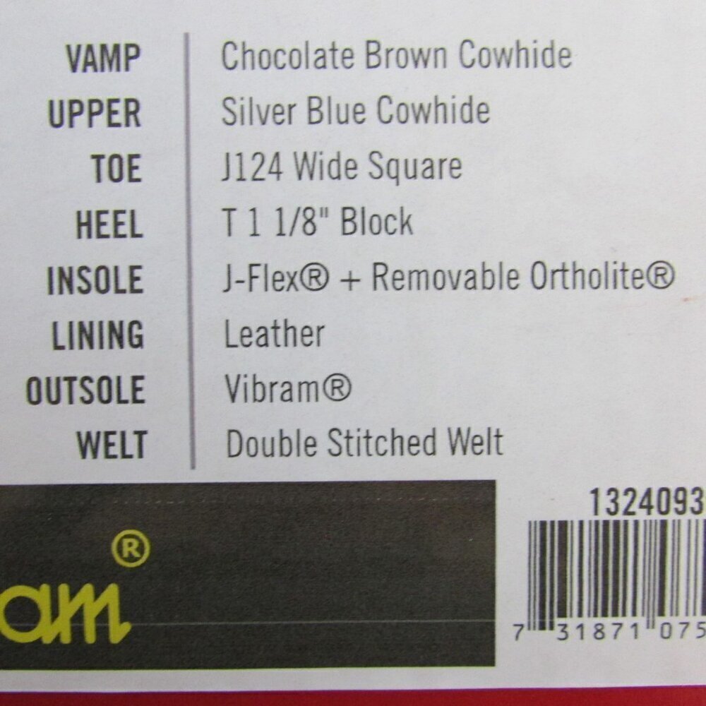 Justin Men's Bender 11" Square Toe Cowboy Boots Chocolate Brown Cowhide BR5349 - Picture 5 of 5